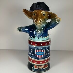 Vintage Jim Beam 1976 Bicentennial Democrat Donkey Political Whiskey Decanter